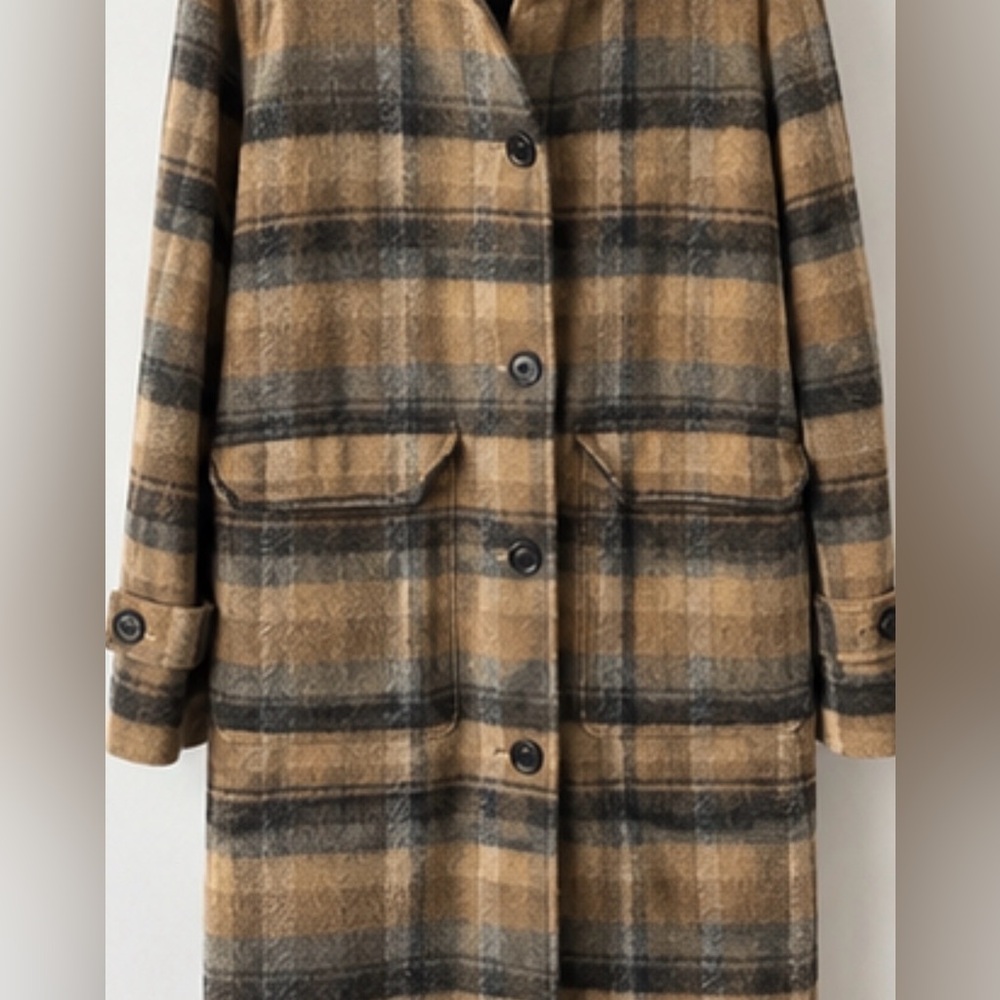 Banana Republic wool plaid coat